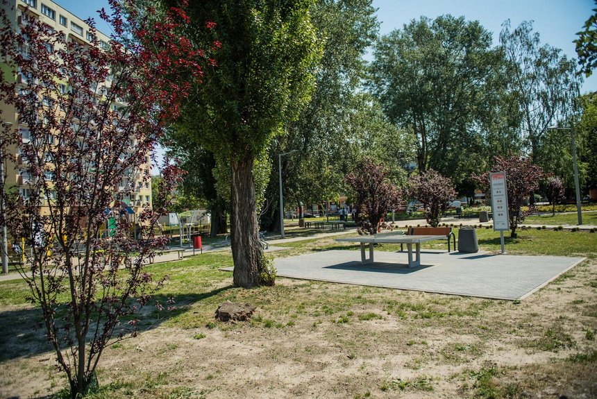 Nowy skwer powstał między ulicami Cieszkowskiego i Przyszkole - takiego miejsca do spotkań, odpoczynku czy zabawy z dziećmi potrzebowali mieszkańcy okolicznych bloków fot. Radosław Żydowicz / UMŁ