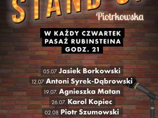 Plakat promujący wydarzenie: Stand-up Piotrkowska mat. pras. Stand-up Piotrkowska