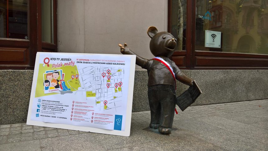 11 listopada zapraszamy do rodzinnej zabawy: zrób zdjęcia z przybranymi w biało-czerwone szarfy postaciami Łodzi Bajkowej Fot. Wojciech Markiewicz / UMŁ