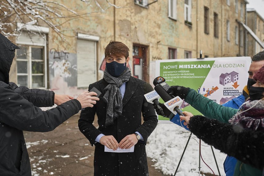 Konferencja prasowa pierwszego wiceprezydenta Łodzi Adama Pustelnika